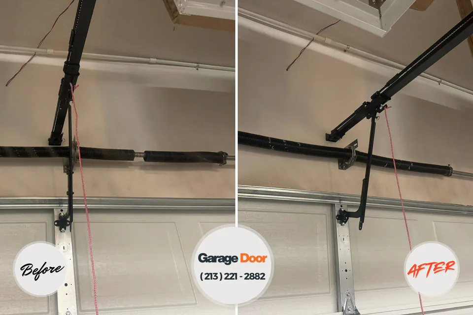 Before and after: garage door repair Wyndmoor, PA